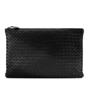 Bottega Veneta Vintage Pre-owned Laeder kuvertvskor Black, Dam