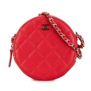 Chanel Vintage Pre-owned Laeder axelremsvskor Red, Dam