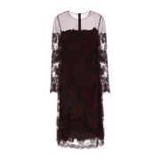 Ermanno Scervino Elegant Grape Lace Dress Purple, Dam