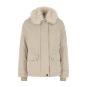 Woolrich Arktisk dunjacka i sand bomullsblandning Beige, Dam