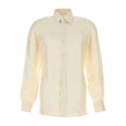 Tom Ford Ivory Silkeskjorta för Modern Man Beige, Herr