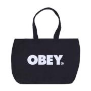 Obey Canvas Toteväska Svart/Vit Black, Dam