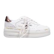 Premiata Bruna Sneakers med Brons Häl White, Dam