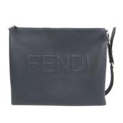 Fendi Vintage Pre-owned Laeder kuvertvskor Blue, Unisex