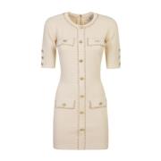 Elisabetta Franchi Vit Elegant Klänning för Kvinnor Beige, Dam