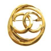 Chanel Vintage Pre-owned Metall broscher Yellow, Dam