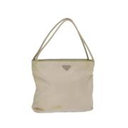 Prada Vintage Pre-owned Nylon prada-vskor Beige, Dam