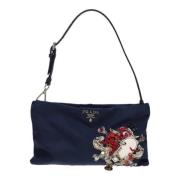 Prada Vintage Pre-owned Tyg kuvertvskor Blue, Dam