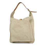 Hermès Vintage Pre-owned Tyg axelremsvskor Beige, Dam