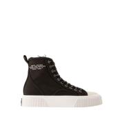 Marc Jacobs Svarta höga sneakers i bomullsgummi Black, Dam