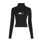 Tommy Hilfiger Elegant Turtleneck Jumper Black, Dam