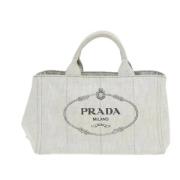 Prada Vintage Pre-owned Canvas totevskor Gray, Dam