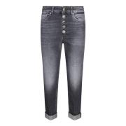 Dondup Smyckeknapp Löst Passform Jeans Black, Dam