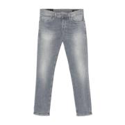 Dondup Stonewashed Denim Byxor med Whiskering Gray, Herr