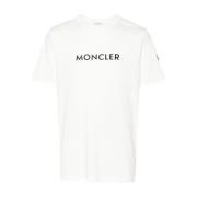 Moncler Logo Print Crew Neck T-shirt White, Herr