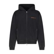 Represent Svart Zip Hoodie med Grafiskt Tryck Black, Herr