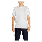 Calvin Klein Vit Print Rund Hals T-shirt Herr White, Herr