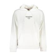 Tommy Hilfiger Vit Bomull Hoodie Sweatshirt med Logotyp White, Herr