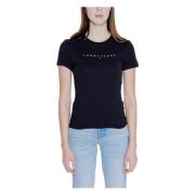 Tommy Hilfiger Svart Bomull Rund Hals T-shirt Kvinnor Black, Dam