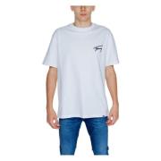 Tommy Hilfiger Vit Rund Hals T-shirt Herr White, Herr