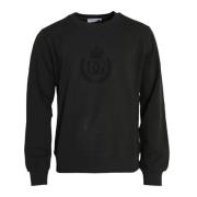 Dolce & Gabbana Bomull Logo Crew Neck Sweater Gray, Herr