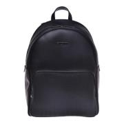 Baldinini Backpack in black speckled leather Black, Herr