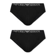 Emporio Armani Två-Pack Briefs Black, Herr