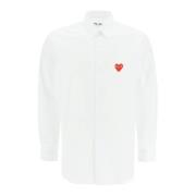 Comme des Garçons Play Hjärtmärkt Unisex Skjorta White, Herr