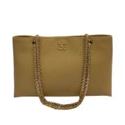 Chanel Vintage Pre-owned Laeder chanel-vskor Beige, Dam