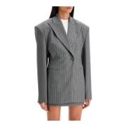 Andamane Sandglas Blazer med Pinstripe Gray, Dam