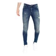 Local Fanatic Blå Slim Fit Jeans med Tårar Herr -Mm118 Blue, Herr