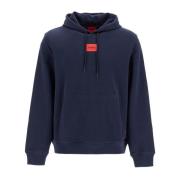 Hugo Boss Broderad Logo Patch Hoodie Blue, Herr