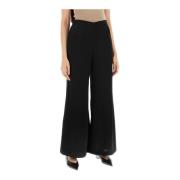 By Malene Birger Satin Flared Lucee Light Byxor Black, Dam