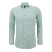 Enos Linne skjorta för herr - Regular Fit - Casual Blanco Green, Herr