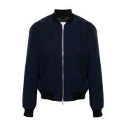 Dries Van Noten Blå Navy Verso Tris Varsity Jacka Blue, Herr