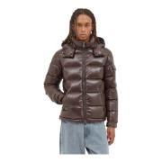 Moncler Quiltad kort dunjacka med huva Brown, Herr