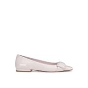 Sergio Rossi Läder Ballerina Flats med Metallhårdvara Pink, Dam