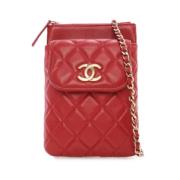 Chanel Vintage Pre-owned Laeder axelremsvskor Red, Dam