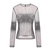 Ermanno Scervino Svart Mesh Topp för Kvinnor Gray, Dam