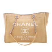 Chanel Vintage Pre-owned Canvas chanel-vskor Beige, Dam