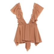 Chloé V-ringad topp i trendig stil Brown, Dam