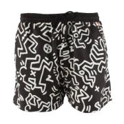 Hugo Boss Keith Haring Badshorts Svart Herr Black, Herr