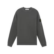 Stone Island Stickad Crewneck Sweatshirt i Blygrå Gray, Herr