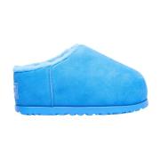 UGG Suede Shearling Slides Flatform Sole Blue, Herr