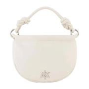 Armani Exchange Rund handväska med metalllogo White, Dam