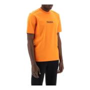 Ermenegildo Zegna Bomull Crewneck T-shirt med Logotyptryck Orange, Her...