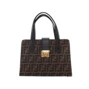 Fendi Vintage Pre-owned Canvas handvskor Brown, Dam