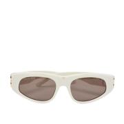 Balenciaga Vintage Pre-owned Acetat solglasgon White, Dam