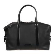 Tom Ford Svart läder sidospenne holdall väska Black, Herr