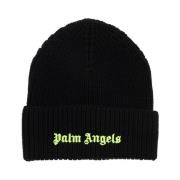 Palm Angels Fluorescerande Logo Beanie Black, Herr